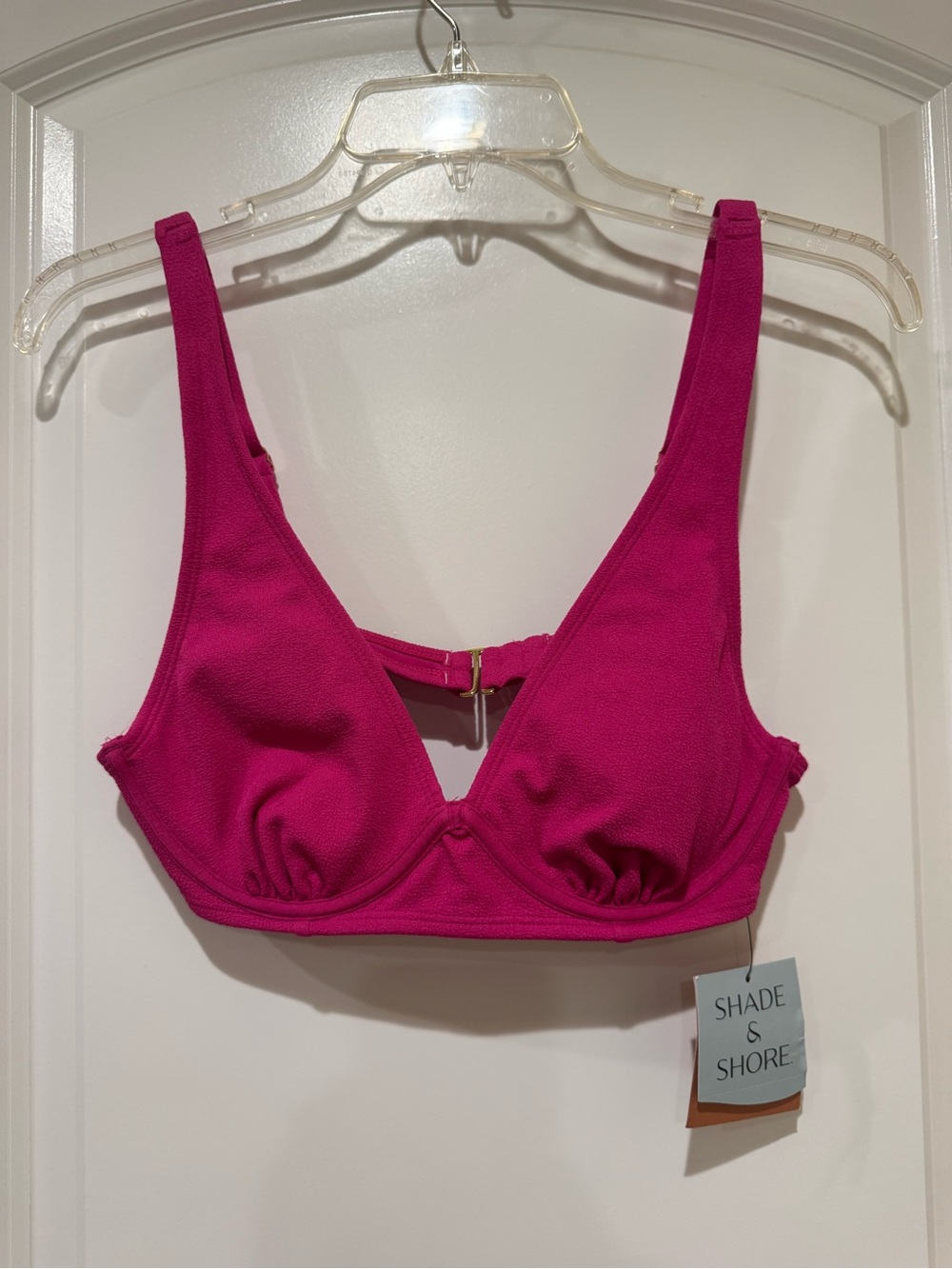 Shade & Shore Magenta Textured Underwire Bikini Top